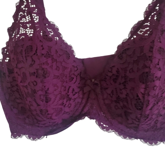 COPY - VICTORIA'S SECRET LACE LINED DEMI/DEMI DOUBLE SIZE 36D BRA - Picture 3 of 5